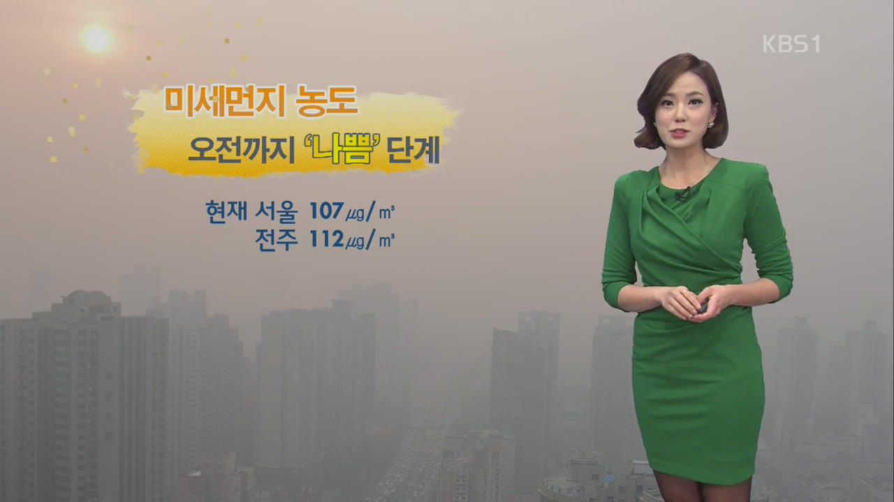 오전까지 미세먼지 농도 높아…동해안 눈