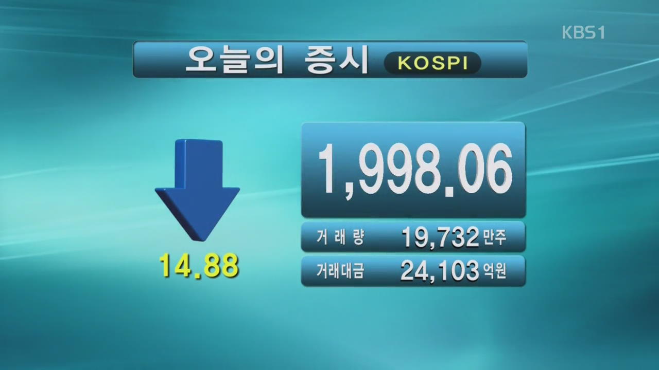 코스피 1,998.06 코스닥 632.50