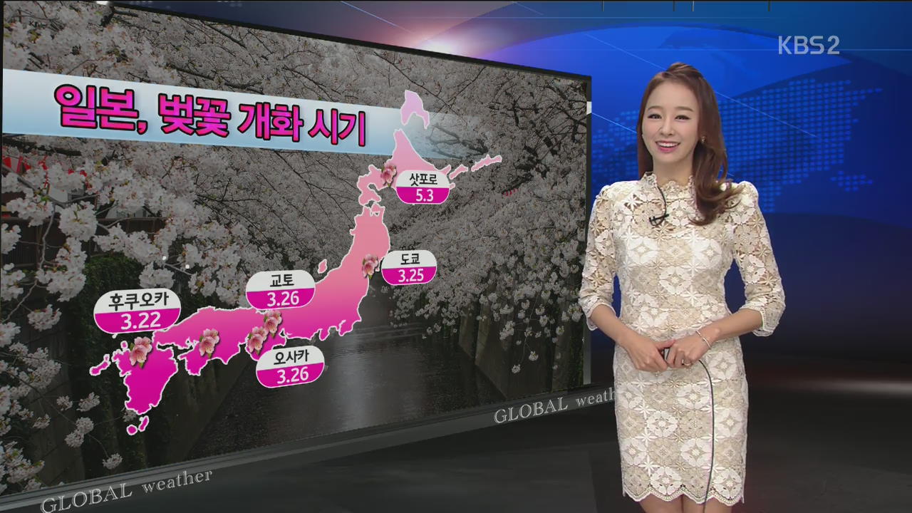 [지구촌 날씨] 일본 벚꽃 개화 예상 시기