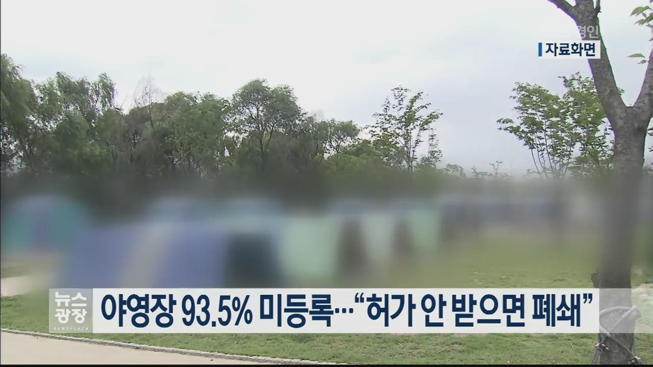 야영장 93.5% 미등록…“허가 안 받으면 폐쇄”