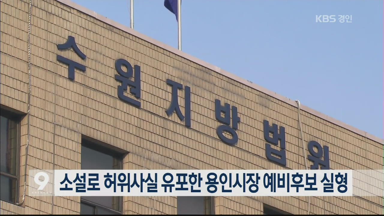 소설로 허위사실 유포한 용인시장 예비후보 실형