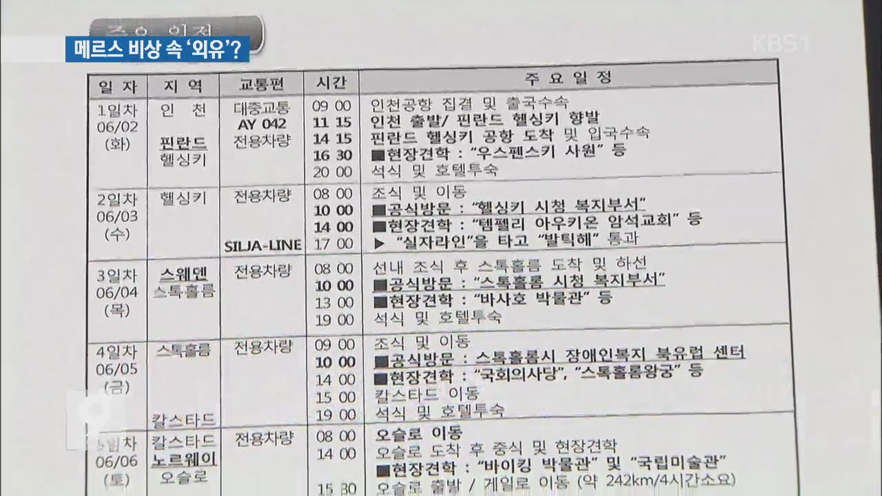 메르스 비상인데…경기도의회 해외연수?