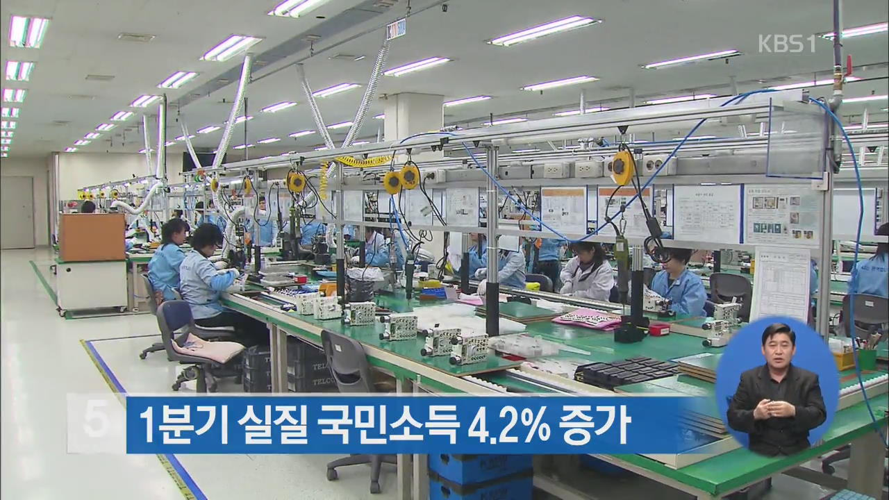 1분기 실질 국민소득 4.2% 증가