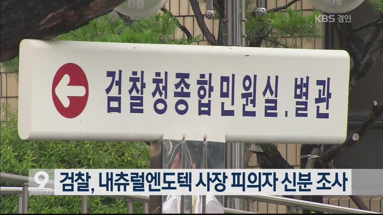 검찰, 내츄럴엔도텍 사장 피의자 신분 조사