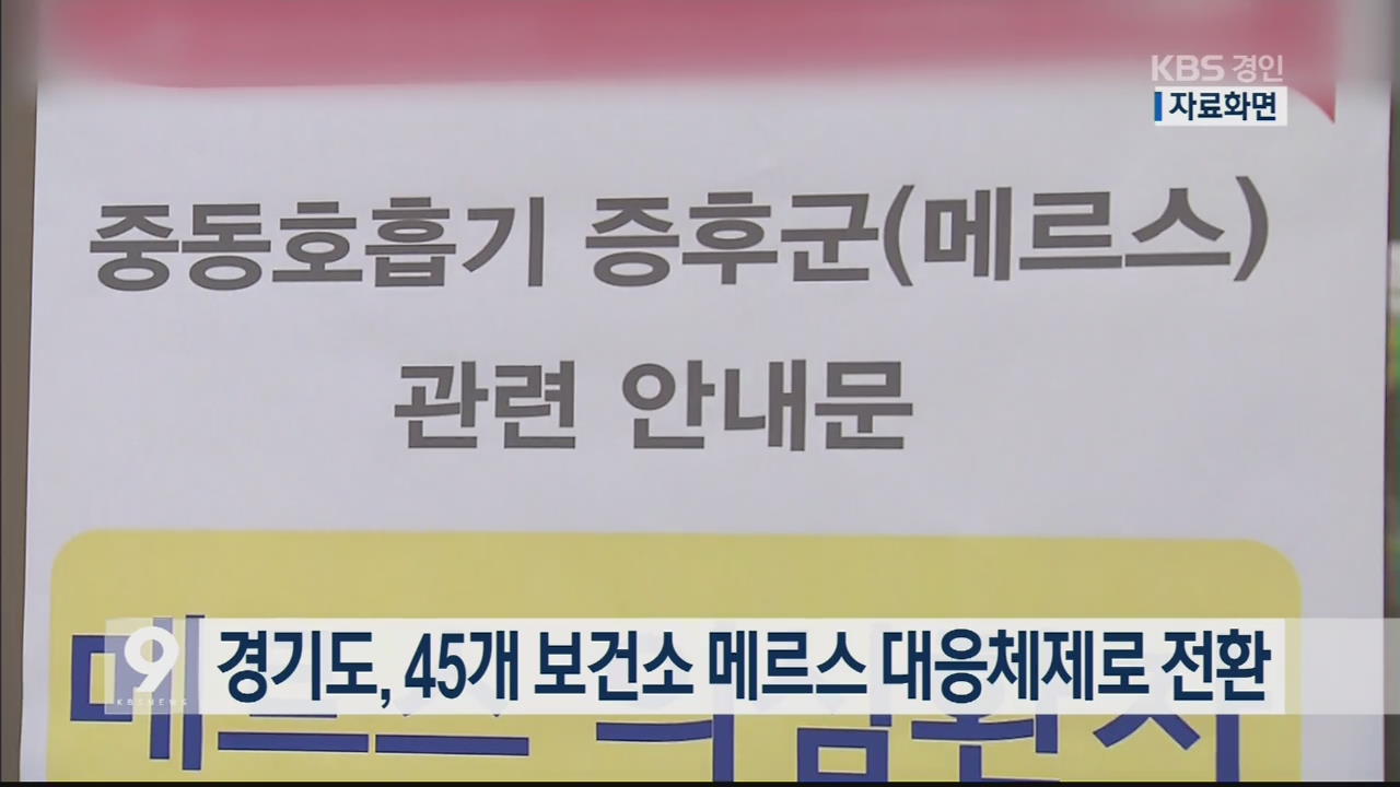 경기도, 45개 보건소 메르스 대응체제로  전환
