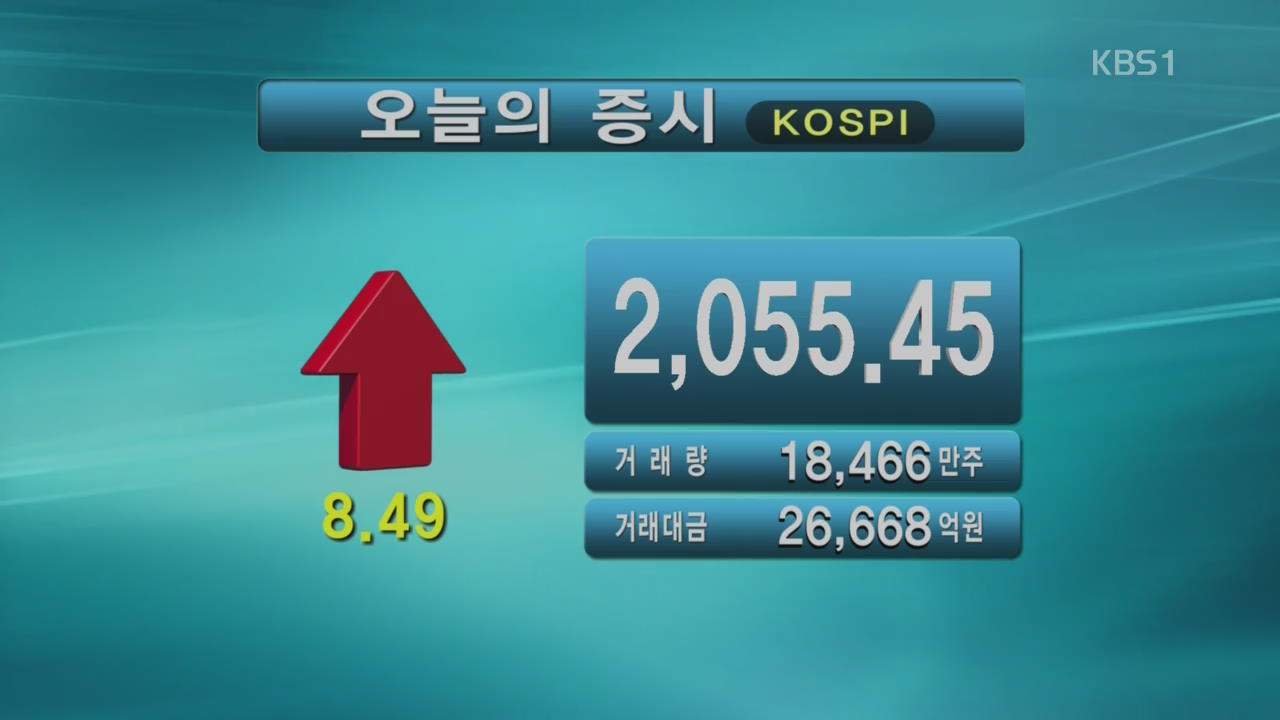 코스피 2,055.45 코스닥 733.29