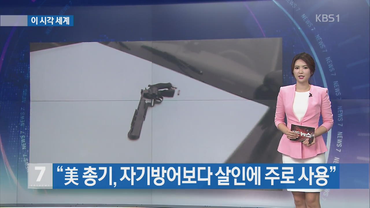 [이 시각 세계] “미 총기, 자기방어보다 살인에 주로 이용” 외