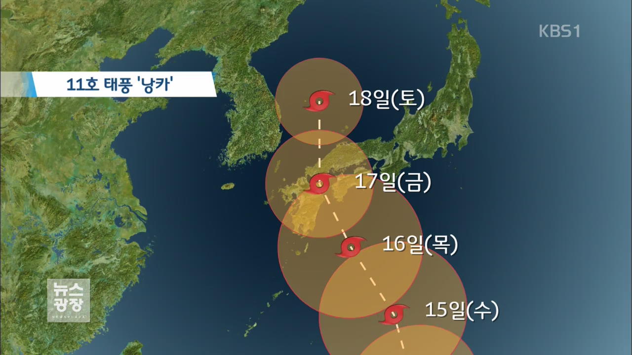 11호 태풍 ‘낭카’ 북상…17일부터 한반도 영향
