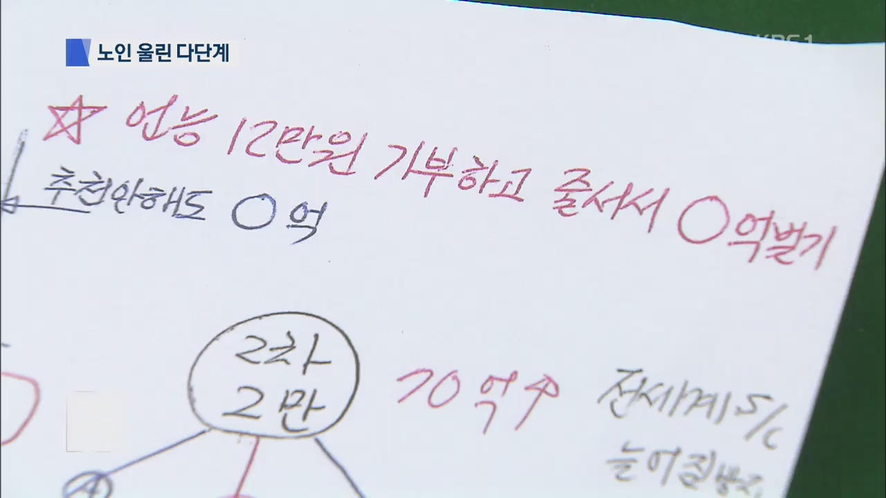 “기부로 고수익”…노인 울린 다단계