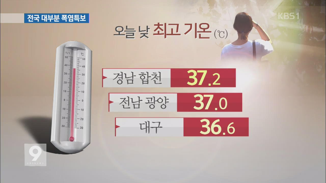 전국 대부분 폭염특보…이번주 중반부터 주춤