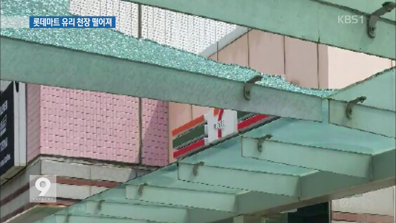 송파구 롯데마트 유리 천장 떨어져…여성 1명 부상