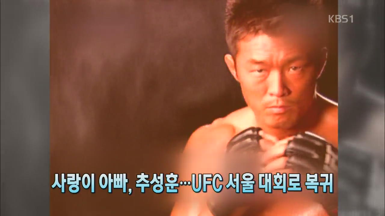 [톡톡! 연예광장] ‘사랑이 아빠’ 추성훈…UFC 서울 대회로 복귀