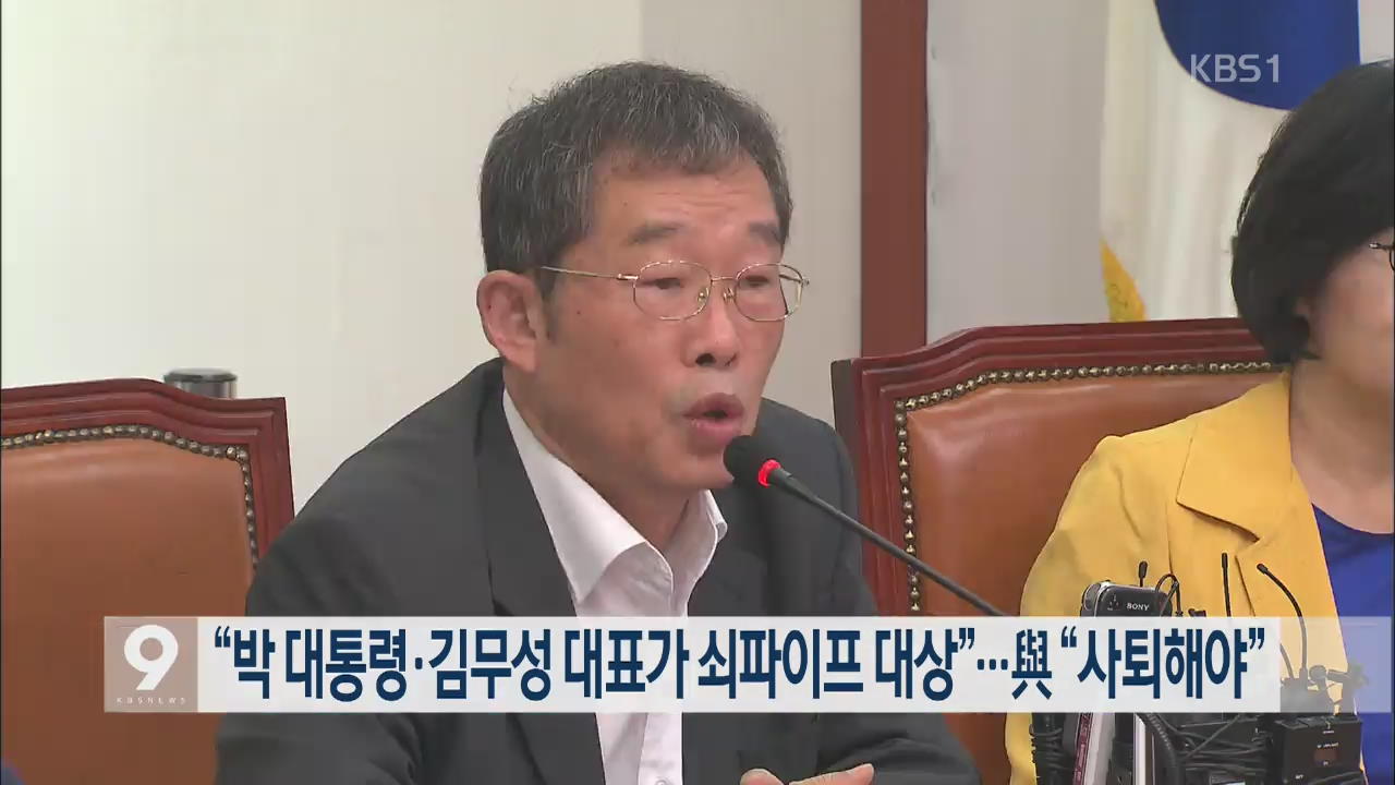 “박 대통령·김무성 대표가 쇠파이프 대상”…여 “사퇴해야”