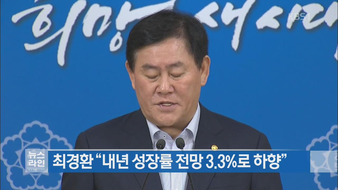 최경환 “내년 성장률 전망 3.3%로 하향”