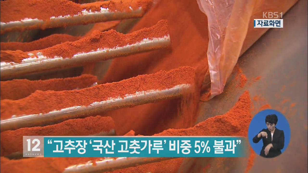 “고추장 ‘국산 고춧가루’ 비중 5% 불과”