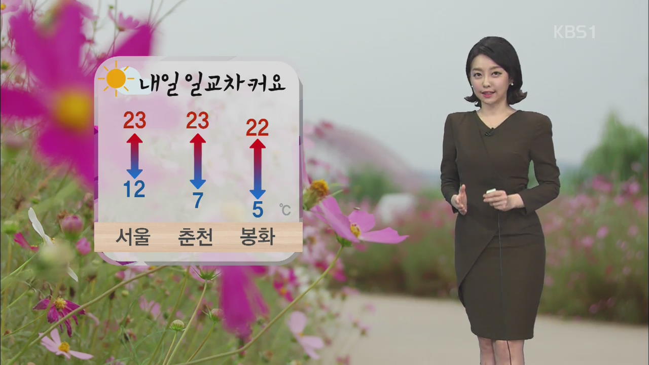 내일 가끔 구름 많고 큰 일교차