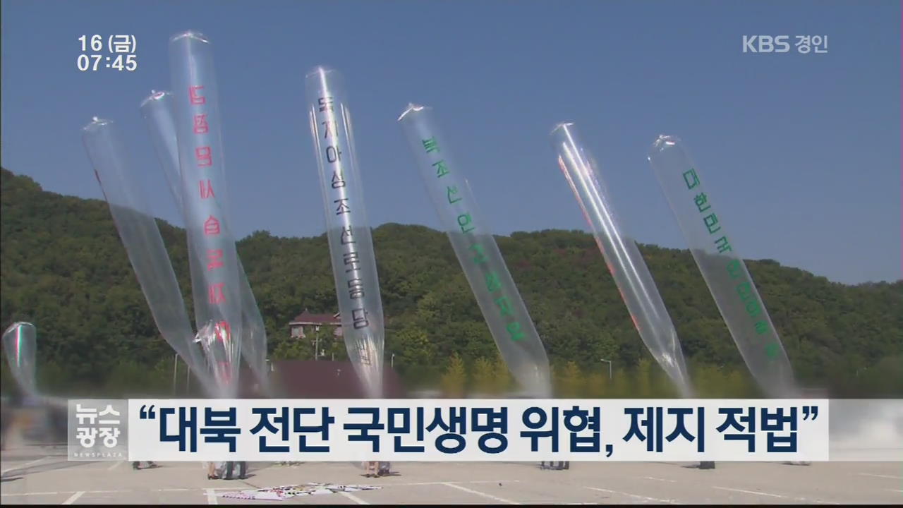 “대북 전단 국민생명 위협, 제지 적법”