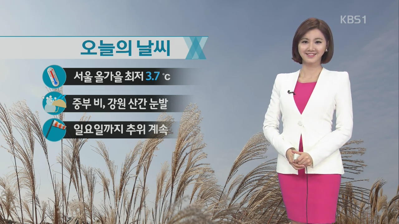 서울 올가을 최저…중부 어제보다 기온 더 내려가