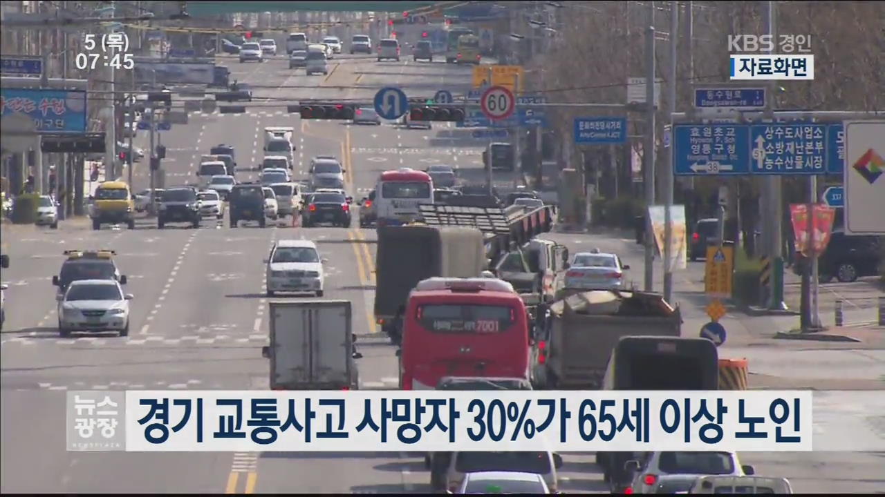 경기 교통사고 사망자 30%가 65세 이상 노인