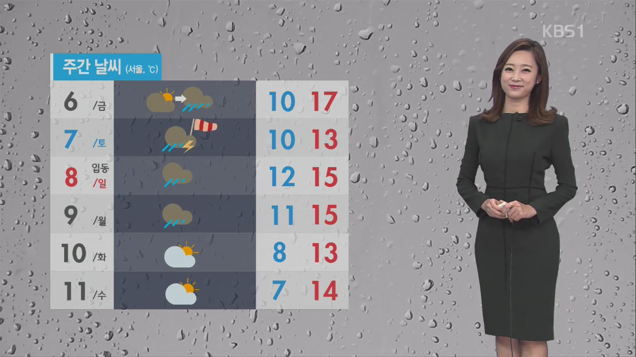 내일 밤 서쪽부터 비…주말 전국 확대