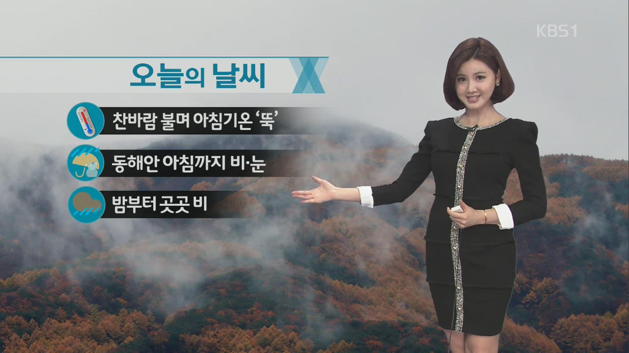 종일 쌀쌀…밤부터 곳곳 비