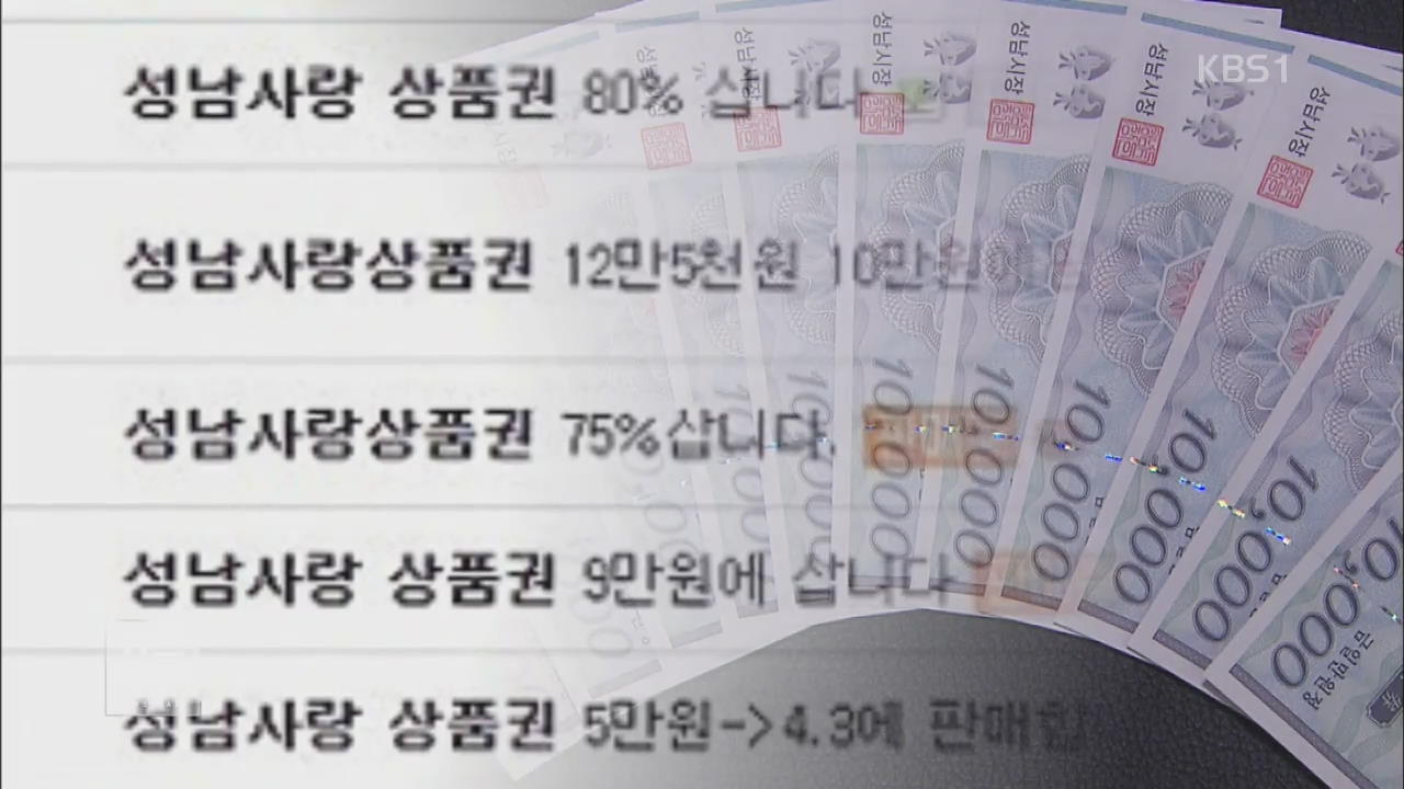 성남시 지급 ‘청년배당’…‘상품권깡’ 거래