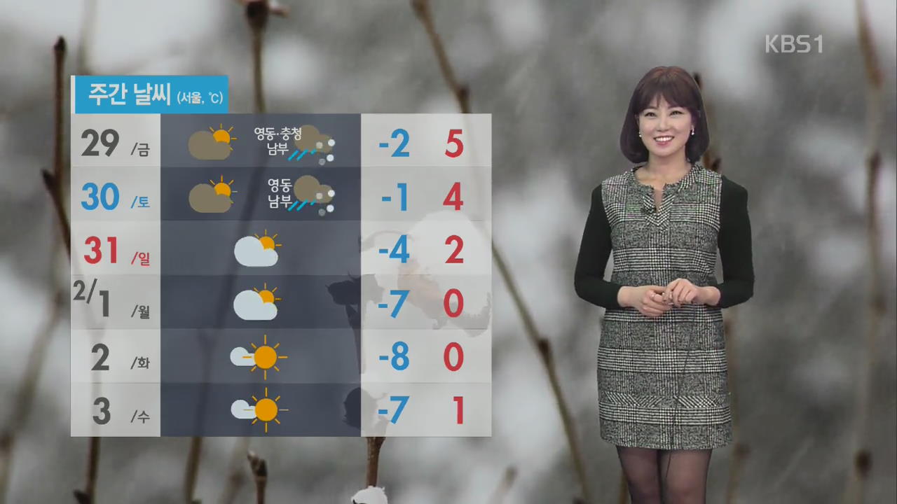 충청·남부 비나 눈…내일 영동 눈