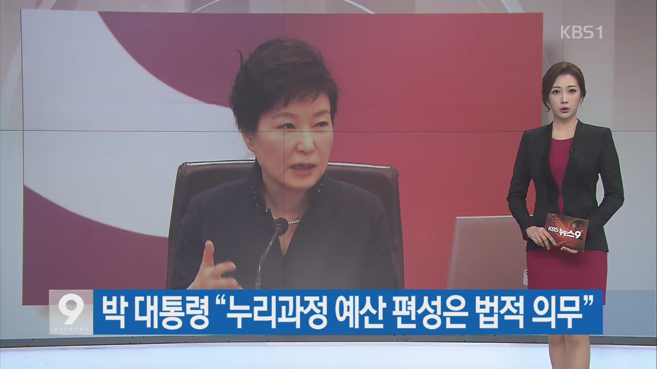 [간추린 단신] 박 대통령 “누리과정 예산편성은 법적 의무” 외