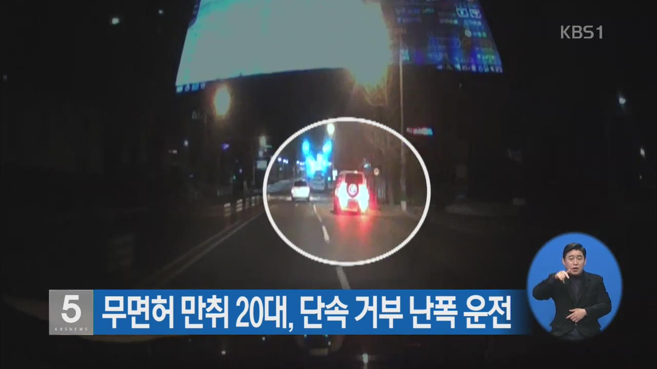 무면허 만취 20대, 단속 거부 난폭 운전