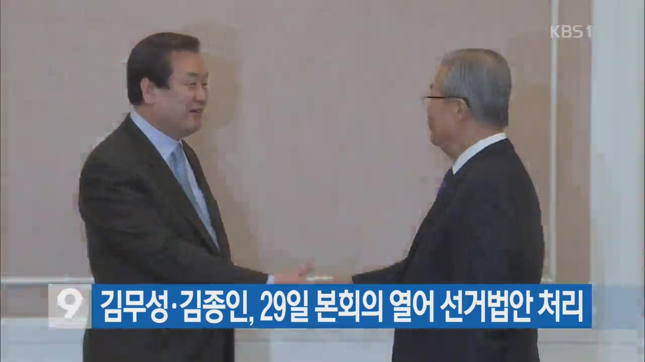 김무성·김종인, 29일 본회의 열어 선거법안 처리