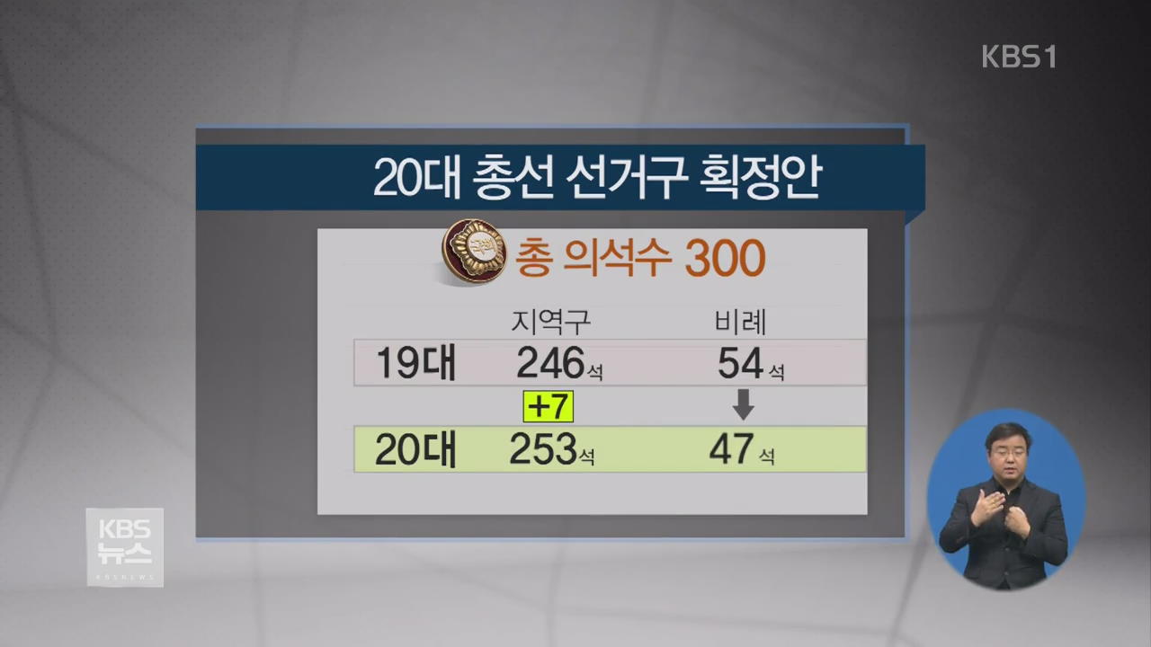 선거구 합의 호남,영남 2석, 강원도 1석 감소