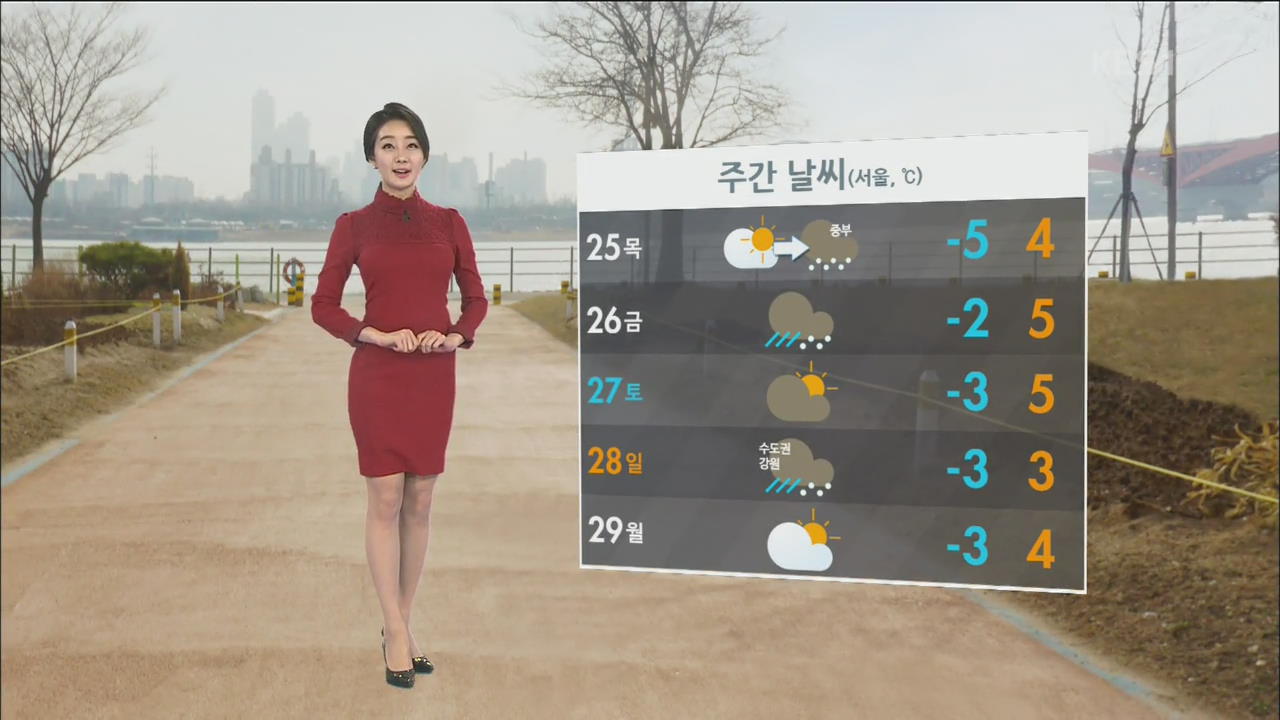 내일도 평년기온 밑돌아…밤부터 중부 눈