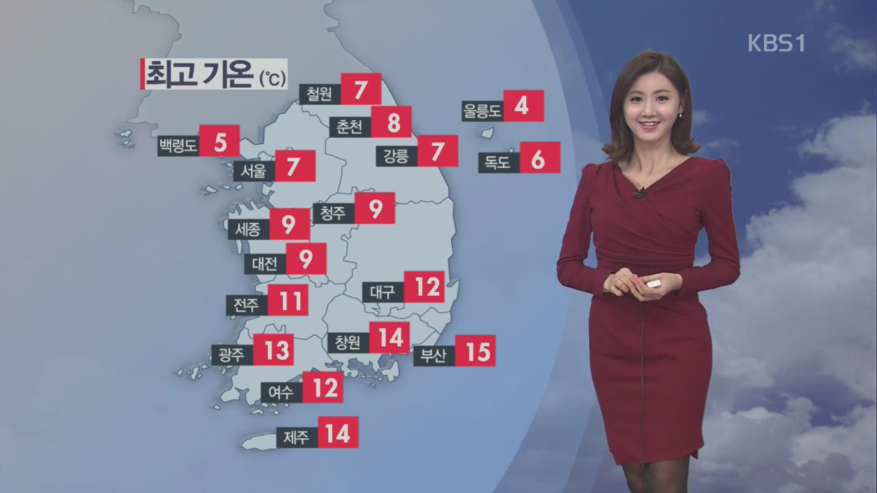 중부 눈 아침에 그쳐…내일 전국 비·눈