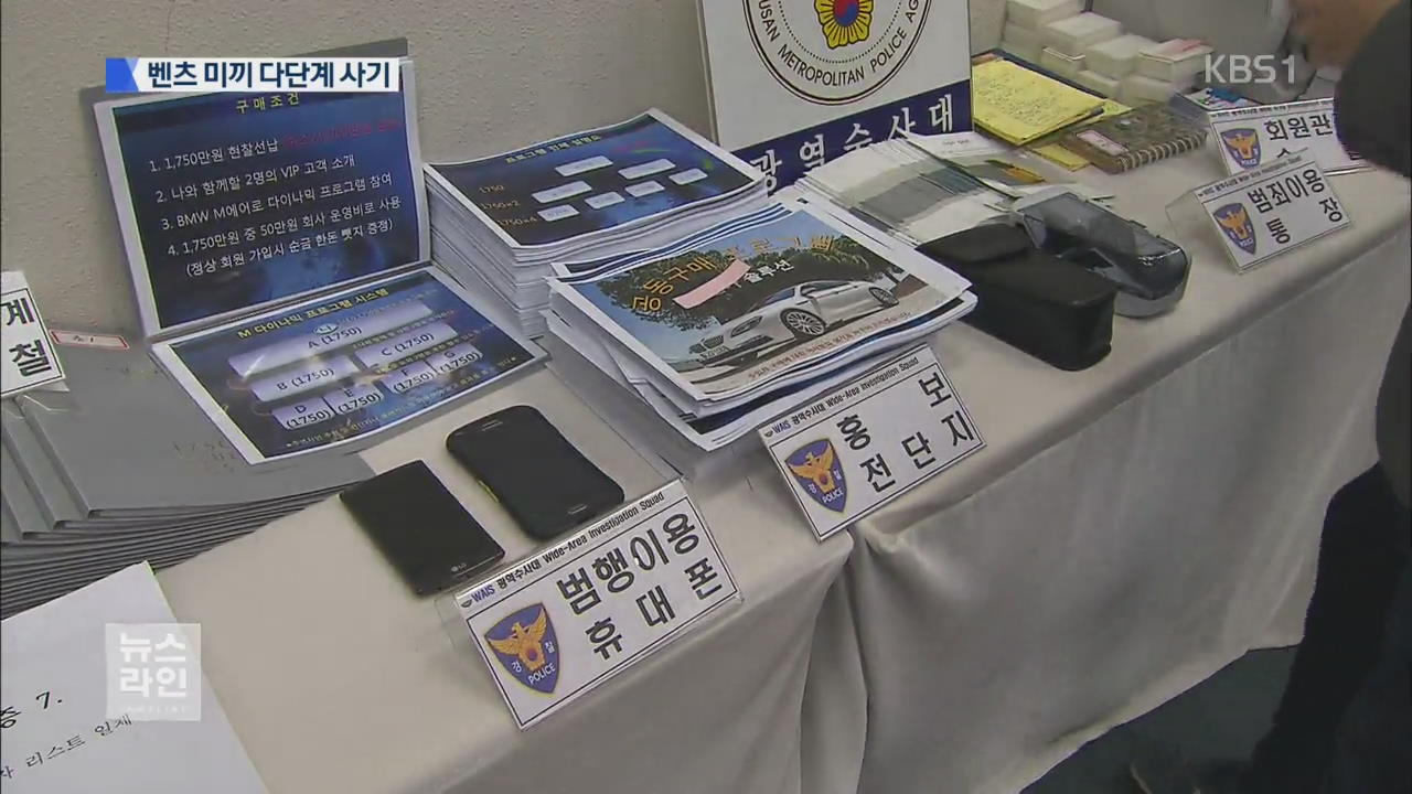 ‘고급 외제차’ 미끼 불법 다단계 일당 적발