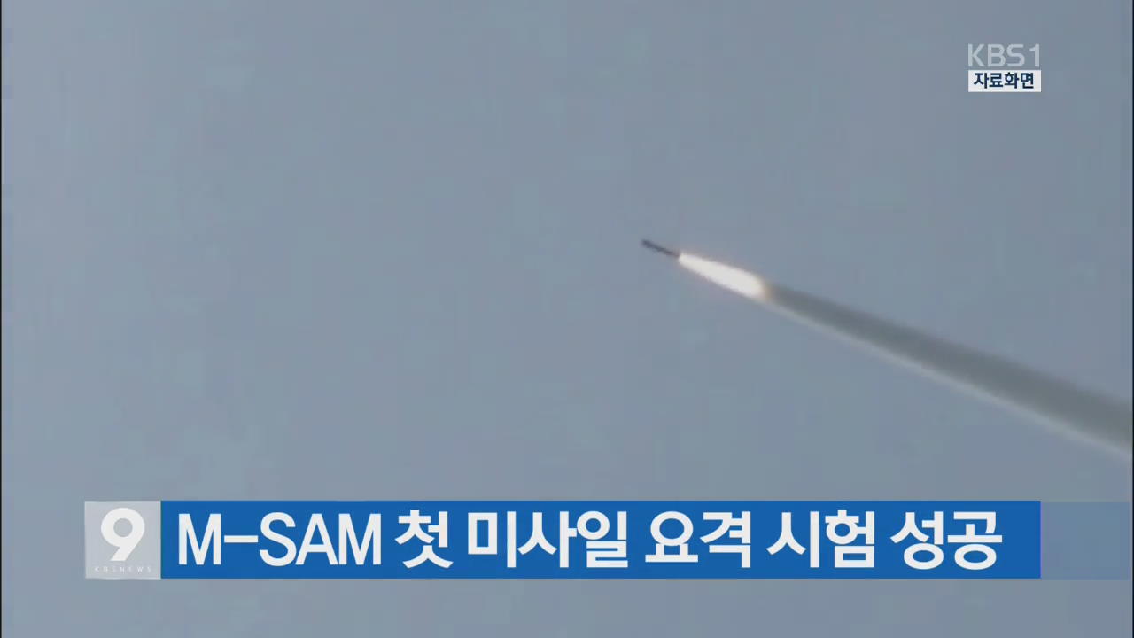 [간추린 단신] M-SAM 첫 미사일 요격 시험 성공 외