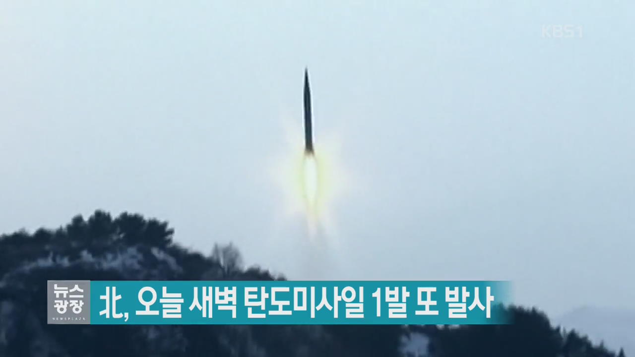 北, 오늘 새벽 탄도미사일 1발 또 발사
