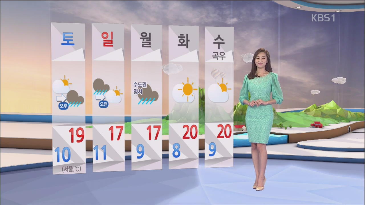 내일 전국 비바람, 비 일요일 오전에 그쳐