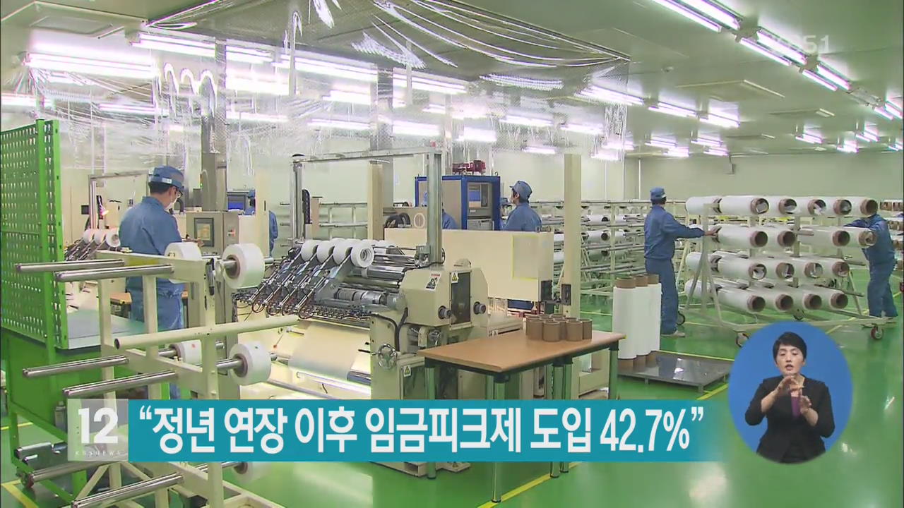 “정년 연장 이후 임금피크제 도입 42.7%”