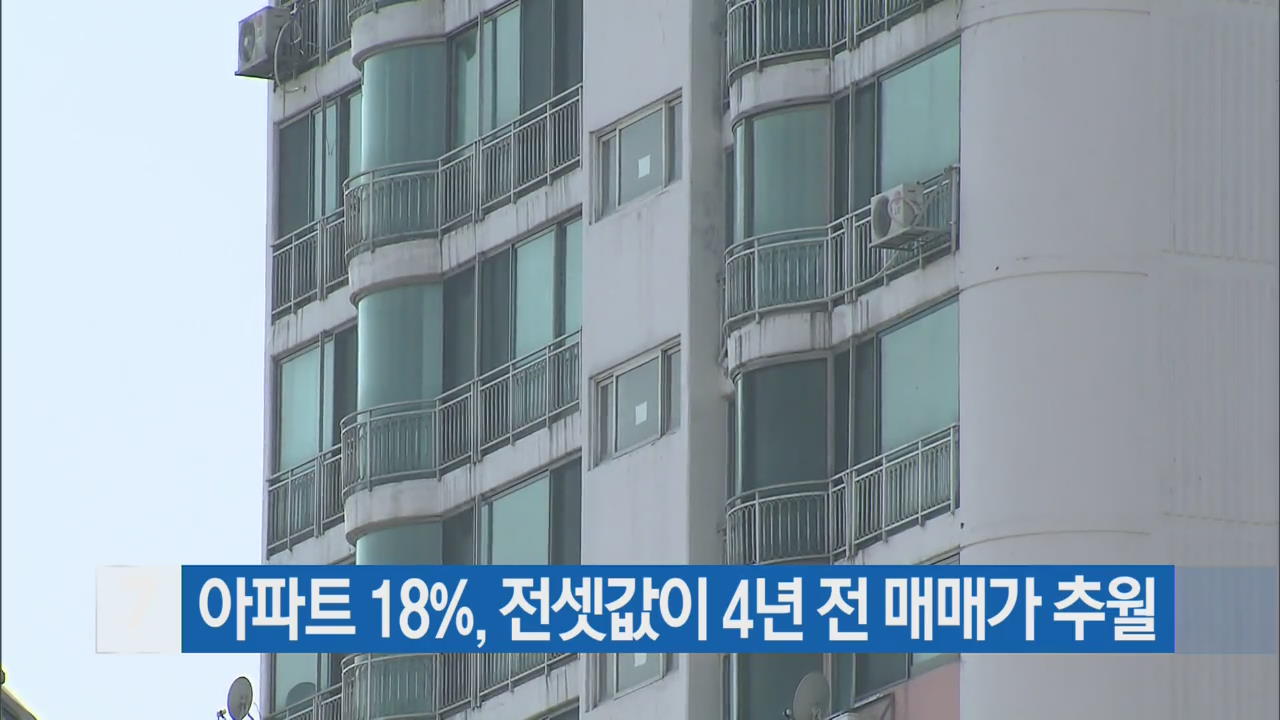아파트 18%, 전셋값이 4년 전 매매가 추월
