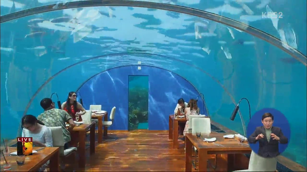 [글로벌24 브리핑] 해저 6m…물고기와 식사 즐긴다