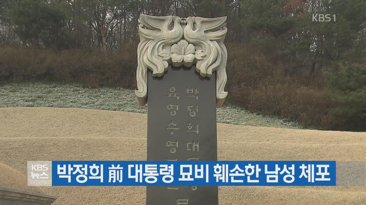 박정희 前 대통령 묘비 훼손한 남성 체포