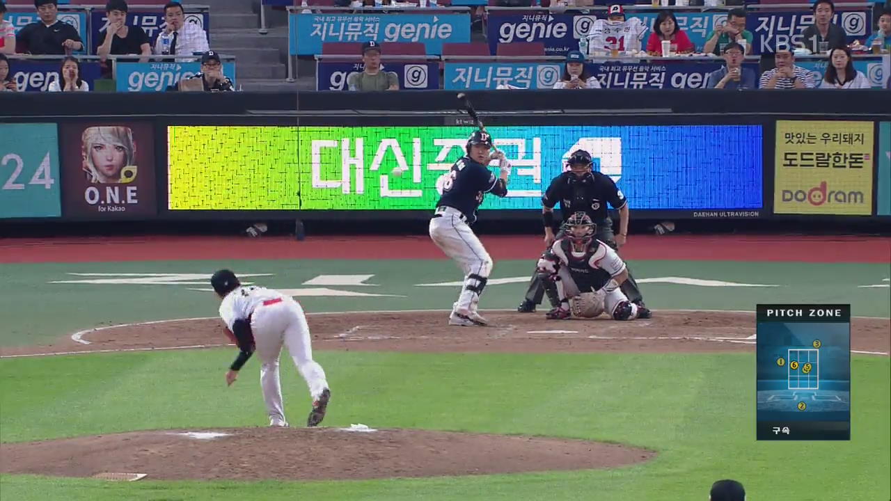 허 찌른 기습 번트…kt, 두산에 승리
