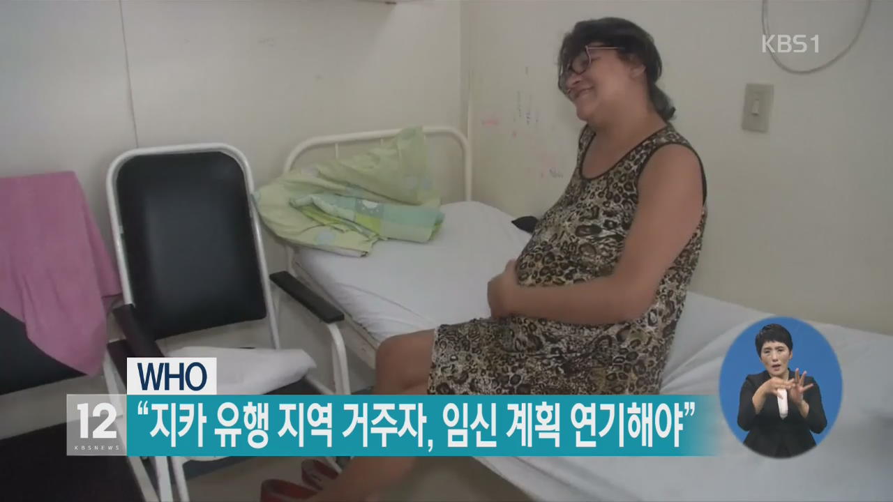 WHO “지카 유행 지역 거주자, 임신 계획 연기해야”