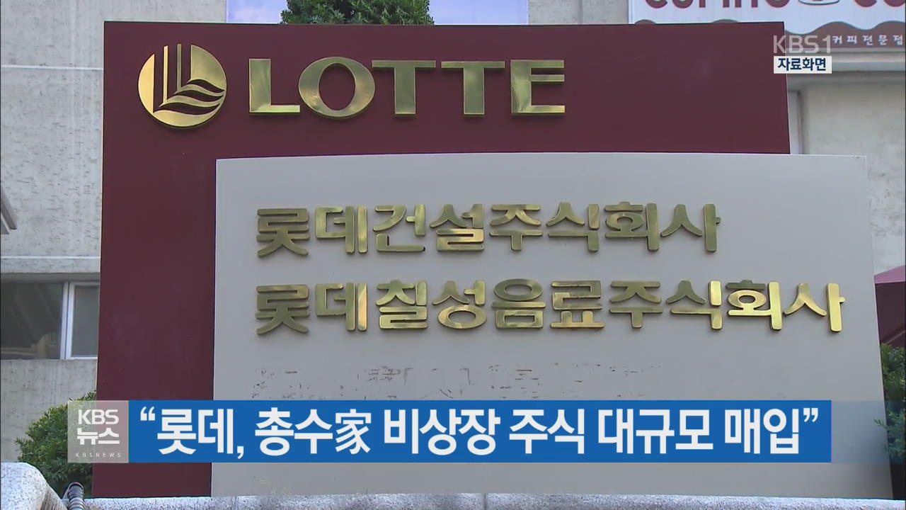 “롯데, 총수家 비상장 주식 대규모 매입”