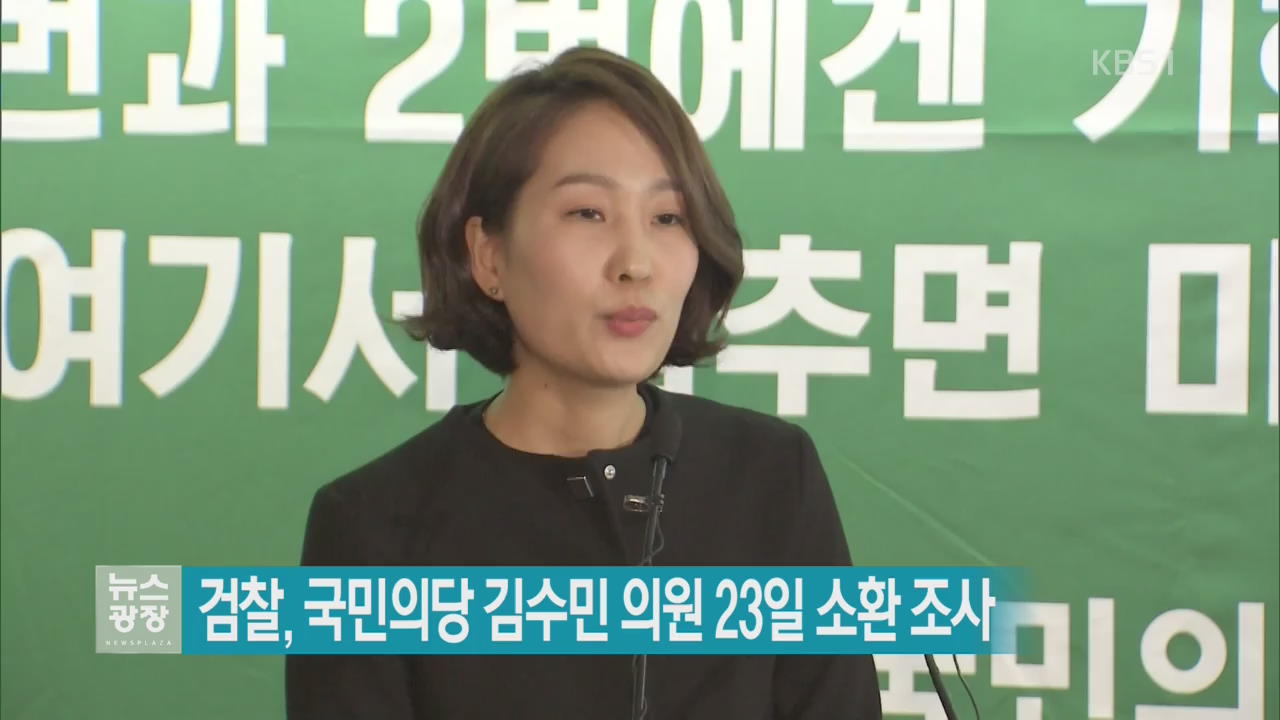 검찰, 국민의당 김수민 의원 23일 소환 조사