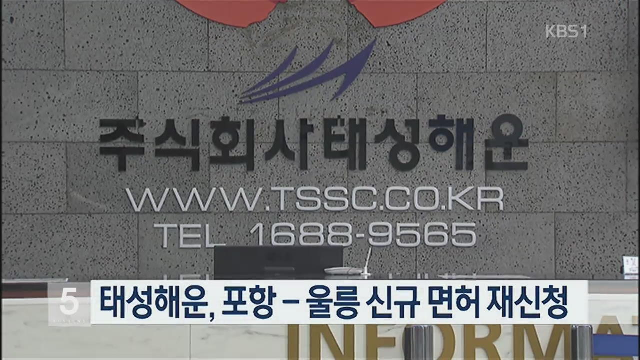 태성해운, 포항-울릉 신규 면허 재신청