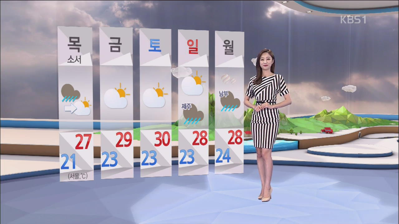 내일 장마전선 약화, 오후 비 그치고 후텁지근