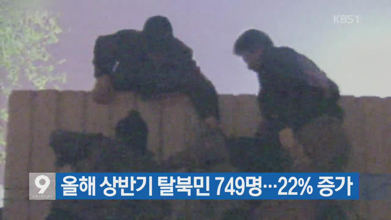 [간추린 단신] 올해 상반기 탈북민 749명…22% 증가 외