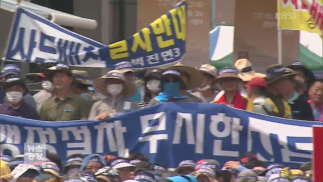 ‘파란 리본’ 성주군민 사드 반대 상경 집회