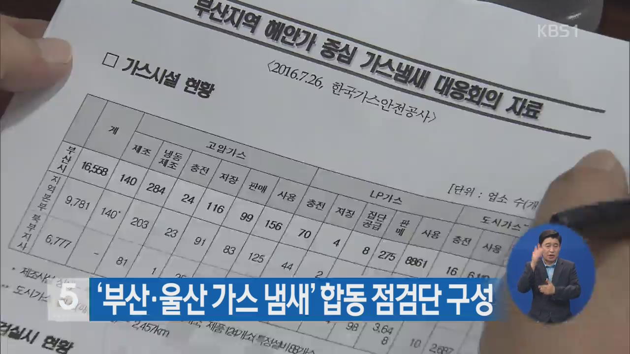 ‘부산·울산 가스 냄새’ 합동 점검단 구성